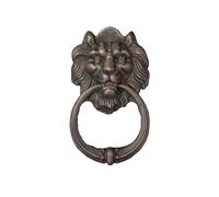Door Knockers for Front Door Vintage Brass Cast Lion Head Door Knocker Solid Wood Villa Courtyard Gate Ring Handle and Knob Decoration(Bronze Knocker)