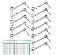 Door Latch - 20gSpring Loaded Security Hardware, 2 Inch Catch Span, Rounded Bent Hook, Polished Mirror Finish | Door Fastener for Cabinet Barn Window Shutter Closet Chicken Coop