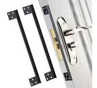 Door Latch Guard Home Security Door Lock Plate, Outswing Door Security Protector to Prevent Unauthorized Entry, Extra Security Door Locks Door Blocker, Steel Latch Guard Plate Cover (11" - 2pack)