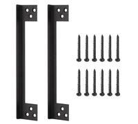 Door Latch Guard Plate, Door Security Protector Door Latch Shield, Stainless Steel Security Door Lock, Cover to Block Access to The Door Lock/Deadbolt Latch for Bathroom Doors (11''- 2Pack, Black)