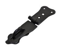 Door Latch Hasp and Staple - Heavy Duty Garage/Gate/Garden Clasp Padlock for Shed Cabinet - Metal Strong Black Powder Coated Security Locks - 100 mm (4 inch)