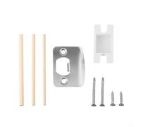 Door Latch Restorer Repair Kit with Standard Strike Plate, Dust Proof Box, Wooden Dowel Strips and Screws for Replacement on Doors with 1 5/8 Inch Screw Spacing
