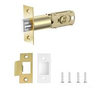 Door Latch, Tubular 60cm or 70cm Mortice Interior Lock for Room Doors Single Three-Bar Adjustable 45-70 Degrees(Gold-ET)