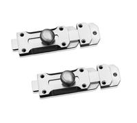 Door Latches - TRACOMPAN 2 Pcs Zinc Alloy Door Bolts for Internal Doors, Retro Slide Bolt Lock, Stylish Durable Design for Bathroom, Bedroom, Cupboards & Storage Units (Brushed Silver)