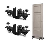 Door Lifter Carts, 2PCS Doors Dolly Adjustable for 1-3/8" to 2-1/4" Pre-Hung Front and Slab Door Panel Mover Door Installation Dolly Kit with Wheels Heavy Duty Doors Dollys