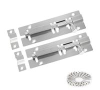 Door Lock, 304 Stainless Steel Bolt Locks, Silver Doorlock Latch Slide Bolts Lock with Screws, Doors Bolt use for Bathroom Gate Shed Garden Toilet (5inch x 2)