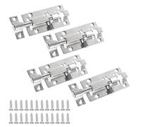 Door Lock, 304 Stainless Steel Bolt Locks, Silver Doorlock Latch Slide Bolts Lock with Screws, Doors Bolt use for Bathroom Gate Shed Garden Toilet (3inch x 4)