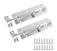 Door Lock, 304 Stainless Steel Bolt Locks, Silver Doorlock Latch Slide Bolts Lock with Screws, Doors Bolt use for Bathroom Gate Shed Garden Toilet (6inch x 2)