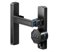 Door Lock 90 Degree Barn Door Combination Latch Bolt No Drill Adjustable Sliding Bedroom Bathroom Security Lock, Black