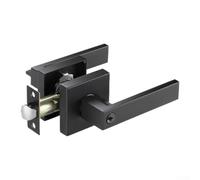 Door Lock, Adjustable Lever Handle, Aluminium Alloy Square(Black)