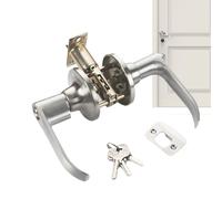 Door Lock | Ball Door Handle Lock Set - Handle Interior Bedroom Room Bathroom Three-Bar - with 3 Keys for- Home
