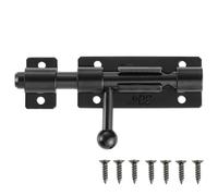 Door Lock Bolt 4Pcs 304 Stainless Steel Barrel Bolt Door Latch with Padlock Hole Thickened Black Sliding Latch for Doors Windows Drawer Cabinets