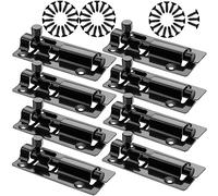 Door Lock Bolt Lock 8Pcs 3 Inch 75mm Door Bolts for Internal Doors Stainless Steel Slide Bolt Durable Gate Latch with Screws for Bathroom Bedroom Toilet Shed Barrel Yard Garage Pet Gates(Black)