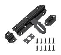 Door Lock Bolts 6"(150mm), Heavy Duty Black Gate Latch Slide Bolts Lock with Padlock Hole for Wooden Gates Garden Shed Gate, 6 Inch