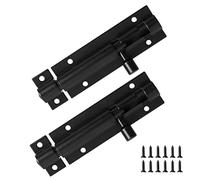 Door Lock Bolts Security Slide Latch Lock Barrel Bolt Strong Stainless Steel Matte for Bathroom, Bedroom, Gates, Shed, Garden - Door Latch Slide Bolts Lock with Screws(2pcs,Black)