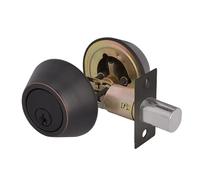 Door Lock Cylinder Home Door Gate Single Cylinder Deadbolt Stainless Steel Dead Bolt Lock Round-Shape Locking Gear Invisible(Style 5)