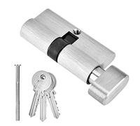 Door Lock Cylinder with Keys, 65mm Copper Single Open Anti-Theft Corrosion-Resistant and Anti-Rust Door Lock Cylinder, Suitable for Wooden Doors, Aluminum Door