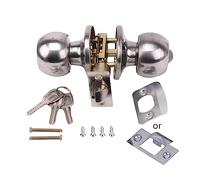 Door Lock For W/ 3 Keys Bedroom Bathroom Handle Lock Stainless Steel Polished Door Knob Interior Lockable Door Knob Lock