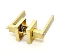 Door Lock Handle Lock Advanced Zinc Alloy Square Channel Privacy Mask Indoor Bedroom Bathroom Three-bar Ball Lock(Style 6)