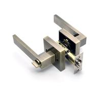 Door Lock Handle Lock Advanced Zinc Alloy Square Channel Privacy Mask Indoor Bedroom Bathroom Three-bar Ball Lock(Style 3)