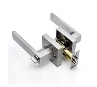 Door Lock Handle Lock Advanced Zinc Alloy Square Channel Privacy Mask Indoor Bedroom Bathroom Three-bar Ball Lock(Style 1)