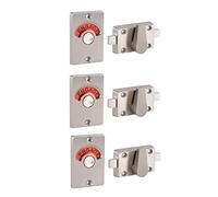 Door Lock Indicating Privacy Security Latch Bolt Door Lock Vacant/Engaged Indicator for Bathroom Toilet Public Restroom, Stainless Steel (3 Pack)