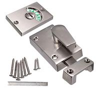 Door Lock Indicator,Toilet Bathroom Lock Vacant/Engaged Chrome Latch Indicating DeadBolt Public Restroom Toilet Privacy Partition Door Lock Latch (Satin Nickel)
