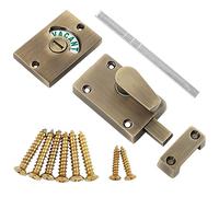 Door Lock Indicator,Toilet Bathroom Lock Vacant/Engaged Chrome Latch Indicating DeadBolt Public Restroom Toilet Privacy Partition Door Lock Latch (Gold(1PCS))