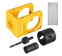 Door Lock Installation Kit, Adjustable Wooden Door Lock Fitting Tool Set, Jig Drilling Kit, Door Handle Jig with Hole Saw, Suitable for Installing Deadbolts and Locksets