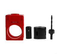 Door Lock Installation Kit with Adjustable Plastic Guide Template and Carbon Steel Hole Saws for Installation on Doors 1 3/8 to 1 3/4 Thickness Suitable for Standard Lock Sizes