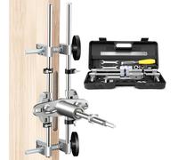 Door Lock Mortiser Kit, Lock Fitting Jig Maintenance Set, Door Lock Hole Opener Jig with 18mm 22mm 25mm Tungsten Steel Cutters, Woodworking Hole Saw Opener Tool for Wooden Door Lock Installation