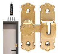 Door Lock No Drilling - Metal Privacy Lock 7.5x2.2x0.5cm, Aluminum Alloy Security Sliding Lock with Easy Installation | Bedroom, Bathroom, Balcony,