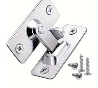 Door Lock Slide Gate Latch Door Lock 90 Degree Barn Bolt Cast Stainless Steel Hook Latch Window Cabinet Locks Right Angle Sliding Gate Hardware(1PC)
