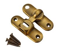 Door Lock Slide Gate Latch Door Lock Latch Anti-Theft Buckle Sliding Barn Zinc Alloy Right Angle Hasp Hardware(Yellow Bronze)