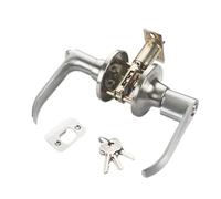 Door Lock with Key - Three Bar Ball Handle | Silent Door for Interior Room Doors, Security Set with Round Stainless Steel Handle
