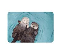 Door Mat 16 x 24 in Otters Holding Hands Print Non-Slip Floor Mats Front Door Welcome Carpet for Indoor Outdoor