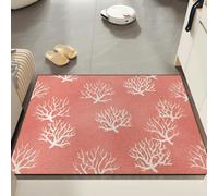 Door Mat 40x60 cm Coral Orange Non Slip Mat Indoor Low Profile Washable for Kitchen Front Door Patio Pets and Dogs Entrance Rug Dirt Trapping Floor Doormats Inside
