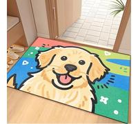 Door Mat 40x60 cm Green Yellow Dog Doormat Non Slip Low Profile Floor Mat for Kitchen Patio Pets Entrance Rug Dirt Trapping Floor Doormats Inside Washable Door Mats