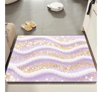 Door Mat 40x60 cm Ripple Purple Gold Non Slip Mat Indoor Low Profile Washable for Kitchen Front Door Patio Pets and Dogs Entrance Rug Dirt Trapping Floor Doormats Inside