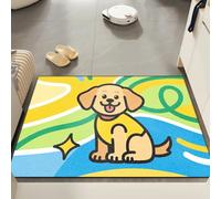 Door Mat 40x60 cm Yellow Blue Dog Doormat Non Slip Low Profile Floor Mat for Kitchen Patio Pets Entrance Rug Dirt Trapping Floor Doormats Inside Washable Door Mats