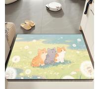 Door Mat 50x80 cm Grey Orange Cute Non Slip Mat Indoor Low Profile Washable for Kitchen Front Door Patio Pets and Dogs Entrance Rug Dirt Trapping Floor Doormats Inside