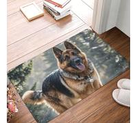 Door Mat 60 X 40 CM Non-Slip Dirt Trapper Welcome Mats Machine Washable DoorMat German Shepherd Dog Front Door Mats Indoor Outdoor Entrance Mat Floor Mat for Garage Patio Porch Farmhouse