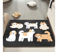Door Mat 60x90 cm Black Yellow Dog Doormat Non Slip Low Profile Floor Mat for Kitchen Patio Pets Entrance Rug Dirt Trapping Floor Doormats Inside Washable Door Mats