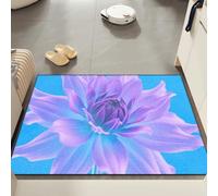 Door Mat 60x90 cm Blue Purple Flower Doormat Non Slip Low Profile Floor Mat for Kitchen Patio Pets Entrance Rug Dirt Trapping Floor Doormats Inside Washable Door Mats