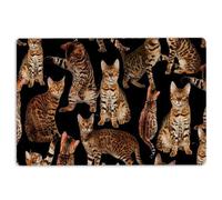 Door Mat A Bunch Of Bengal Cats Cat Pattern Gifts For Cat Lover Cat Mom Welcome Non-Slip Mats Funny Doormat Bathroom Kitchen Front Porch Rugs Entrance 16 * 24in/40 * 60cm