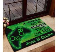 Door Mat A gamer and his player two live here doormat Custom