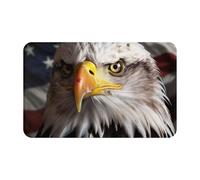 Door Mat Absorbent Non-Slip Welcome Mat All-Weather Heavy Duty Floor Mats America Flag and Eagle Front Doormat Low Profile Porch Entrance Mats Kitchen Rugs for Entryway Bath 20" x 31.5"
