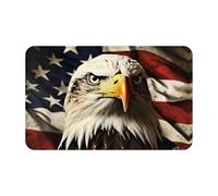Door Mat Absorbent Non-Slip Welcome Mats All-Weather Heavy Duty Floor Mat Bald Eagle Flag Veterans Front Doormat Low Profile Porch Entrance Mats Kitchen Rugs for Entryway Bath 20" x 31.5"