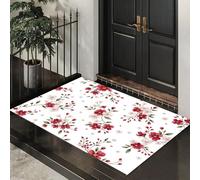 Door Mat Absorbent Non-Slip Welcome Mats Washable Kitchen Rugs For Entryway Front Door Mat Broken Flower Leaves Pastoral Watercolor Doormat Outdoor Indoor Entrance Doormat For Bedroom Porch 60X90Cm