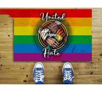 Door Mat African Gift LGBT Pride Gift Idea United Against Hate LGBT Pride Black Pride Equality Right Doormat